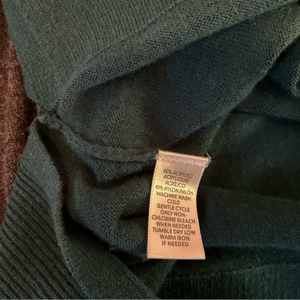 Loft Set of 2 V-Neck Sweaters in Charcoal and Teal, XS - Picture 3 of 8